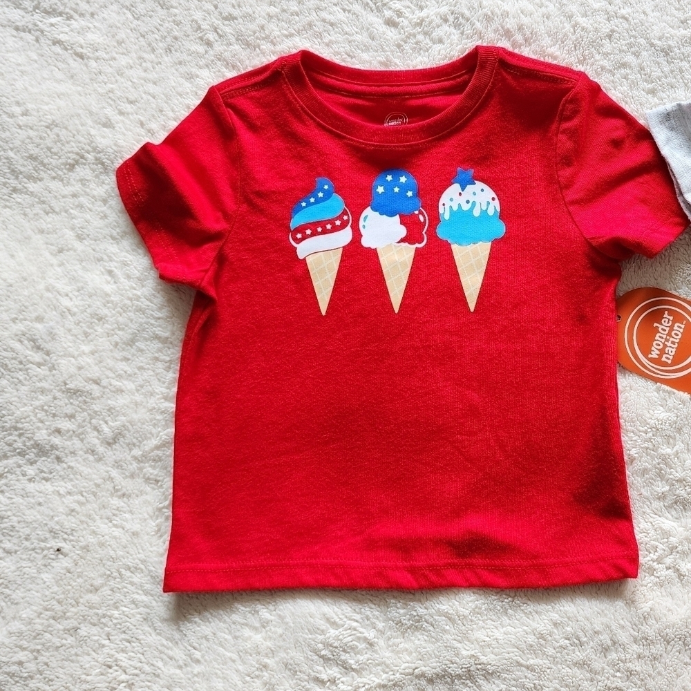 NWT toddler girl Patriotic summer 4th of July t-shirt bundle size 12m 18m 3t - Picture 3 of 4